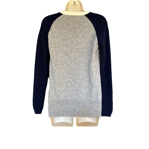 Ann Mashburn Size S Cashmere Sweater Womens  Blue Gray Cream Crew Neck Pullover - Picture 2 of 10
